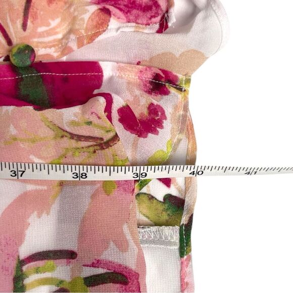 Lane Bryant White Chiffon Floral button up Flutter Sleeve Dress Women’s Size 14 - Picture 13 of 13